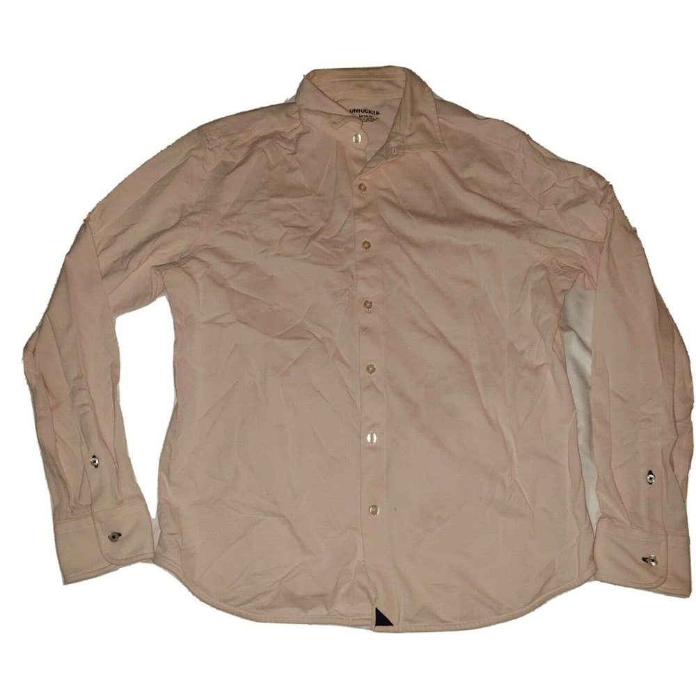 Untuckit Shirt Pink Long Sleeve Button Front Mens Casual Folonari 2018‎ Medium